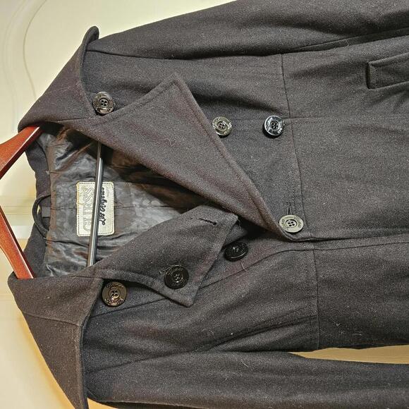 GUESS Los Angeles Women's Classic Black Peacoat - Picture 1 of 5